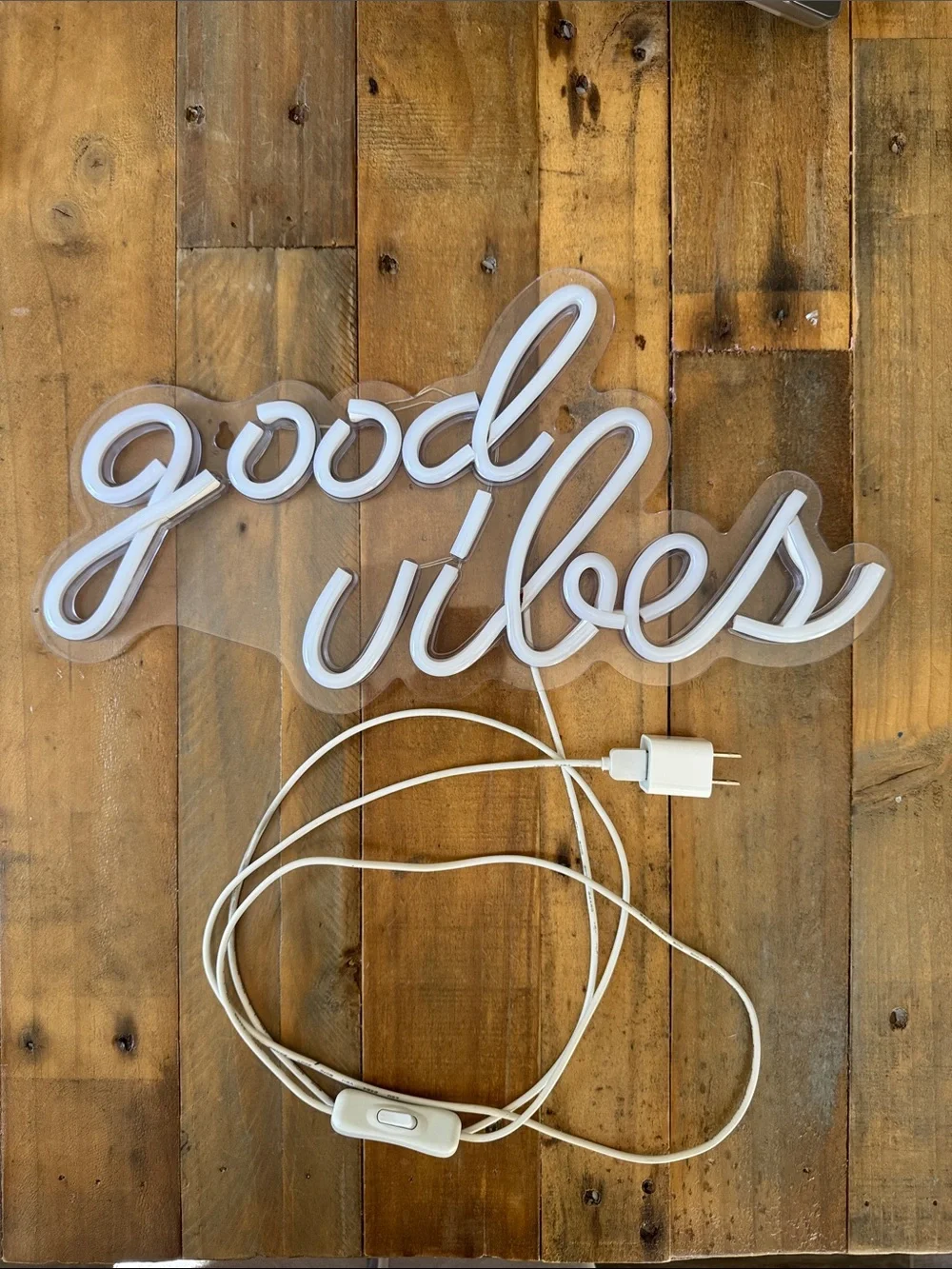 Good Vibes Pink LED Neon Wall Light - Picture 4 of 11